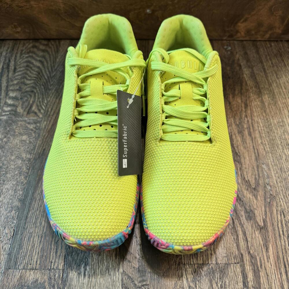 NOBULL Strength Training Shoes in Neon Yellow with Multicolor Sole Size 9 NWT